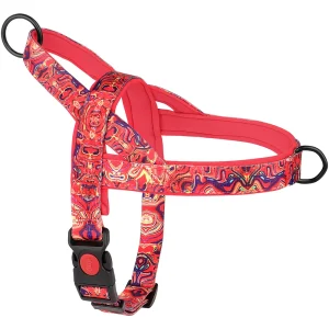 Zenwalk Chakra – Harnais pour chien Collection Zen – Motif rouge, S ajustable